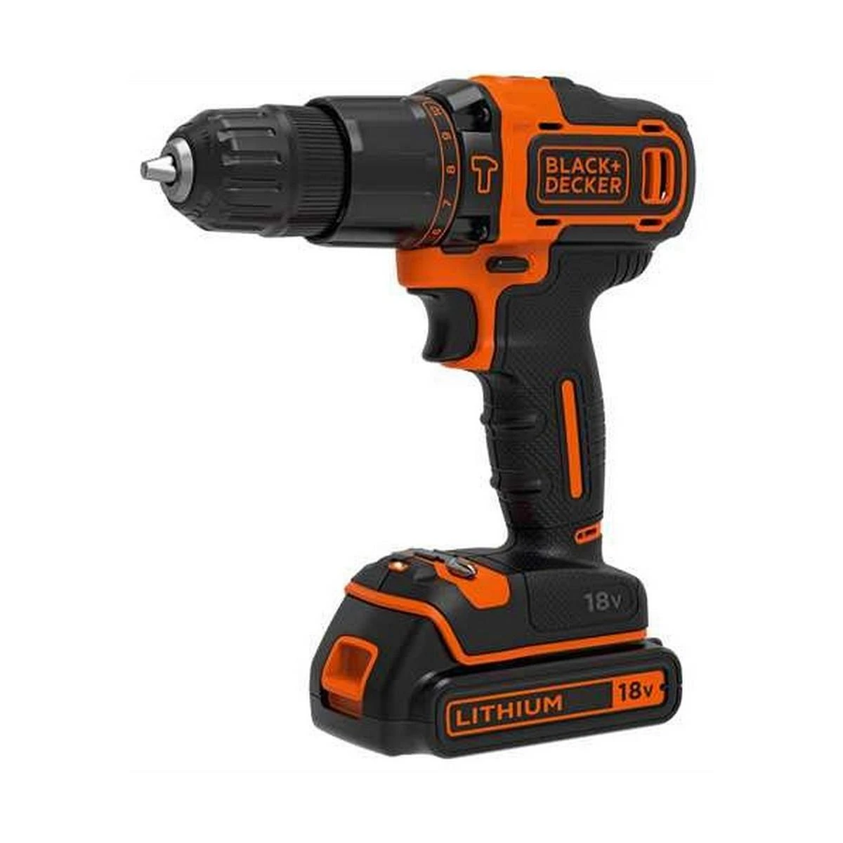 Black & Decker Juodas & Decker Akumuliatorinis smūginis gręžtuvas BDCHD18KB 18V 2 x 1,5 Ah, Juodas & Decker