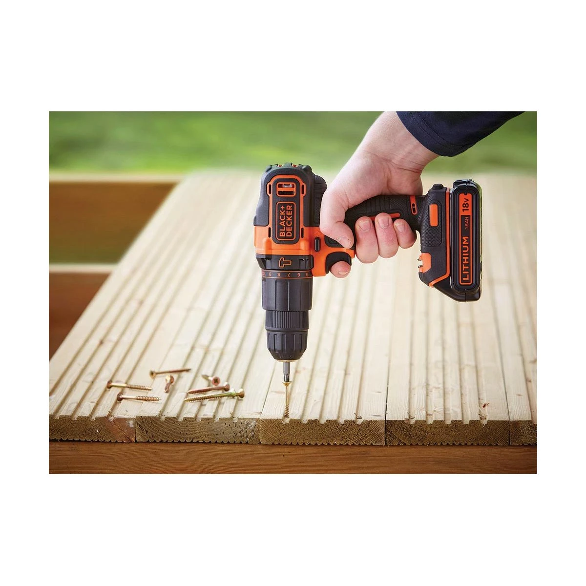 Black & Decker Juodas & Decker Akumuliatorinis smūginis gręžtuvas BDCHD18KB 18V 2 x 1,5 Ah, Juodas & Decker