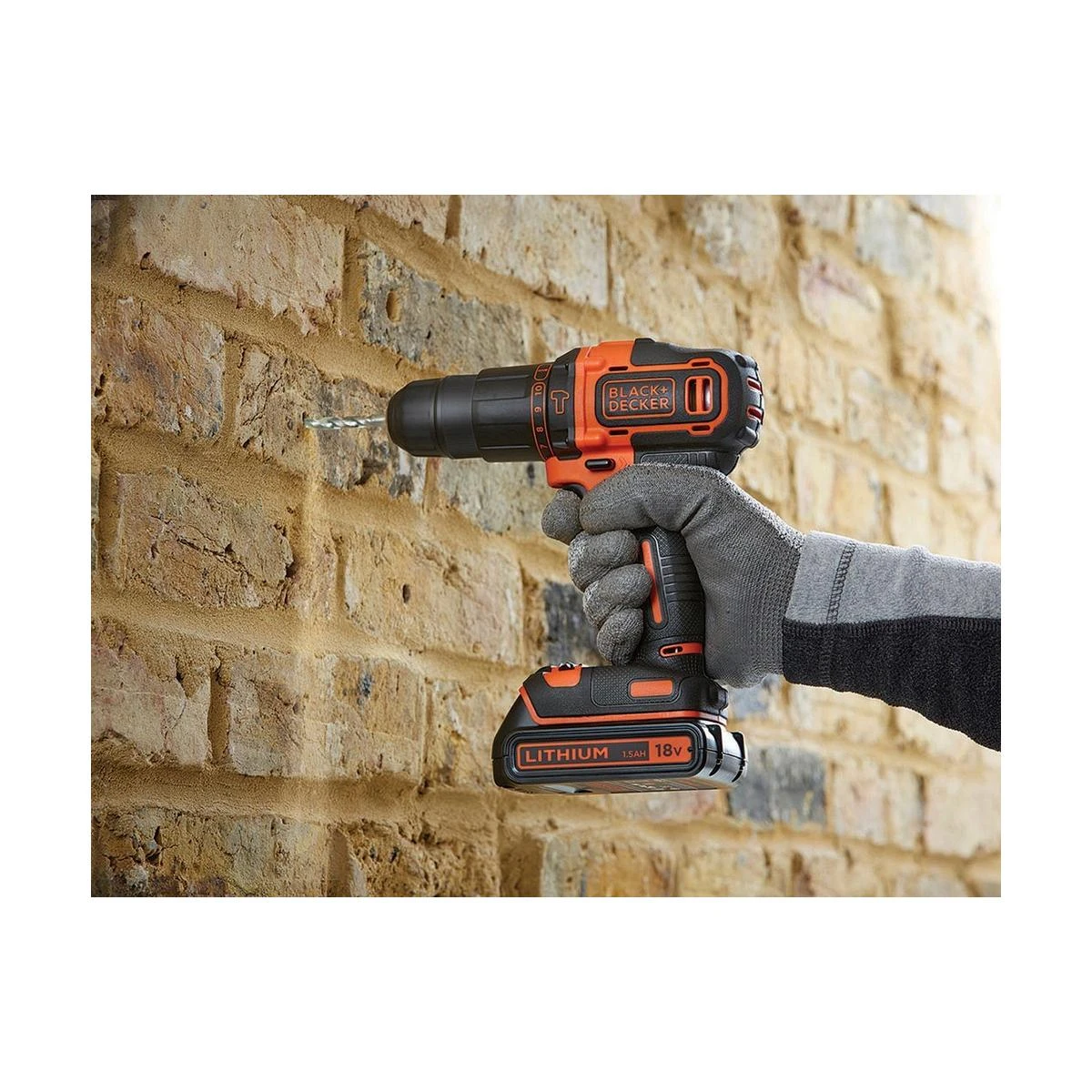 Black & Decker Juodas & Decker Akumuliatorinis smūginis gręžtuvas BDCHD18KB 18V 2 x 1,5 Ah, Juodas & Decker