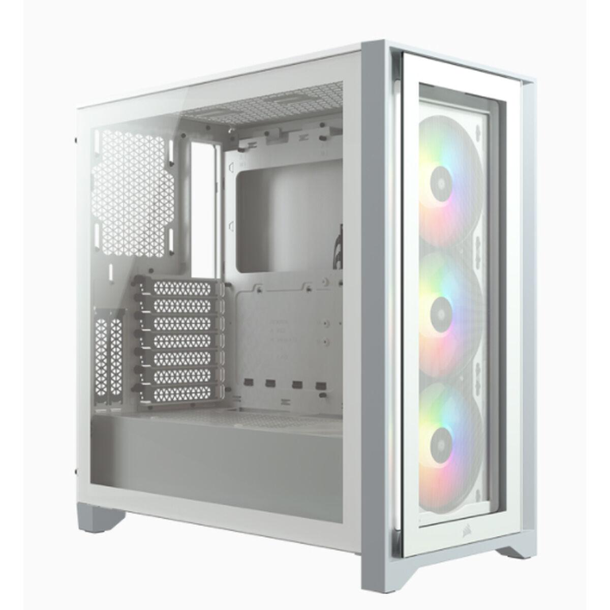 Korpusas Corsair iCUE 4000X RGB, tempered glass, baltas