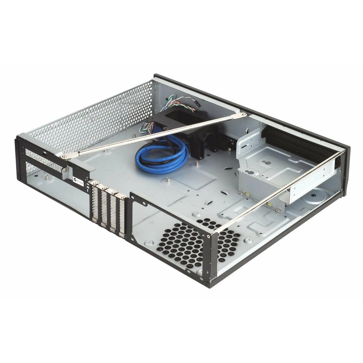 SilverStone Milo 04 Kompiuterio važiuoklė USB 3.0 x 2, Mic x1, Spk x1, Juodas, Micro ATX, Maitinimo šaltinis Komplekte Ne