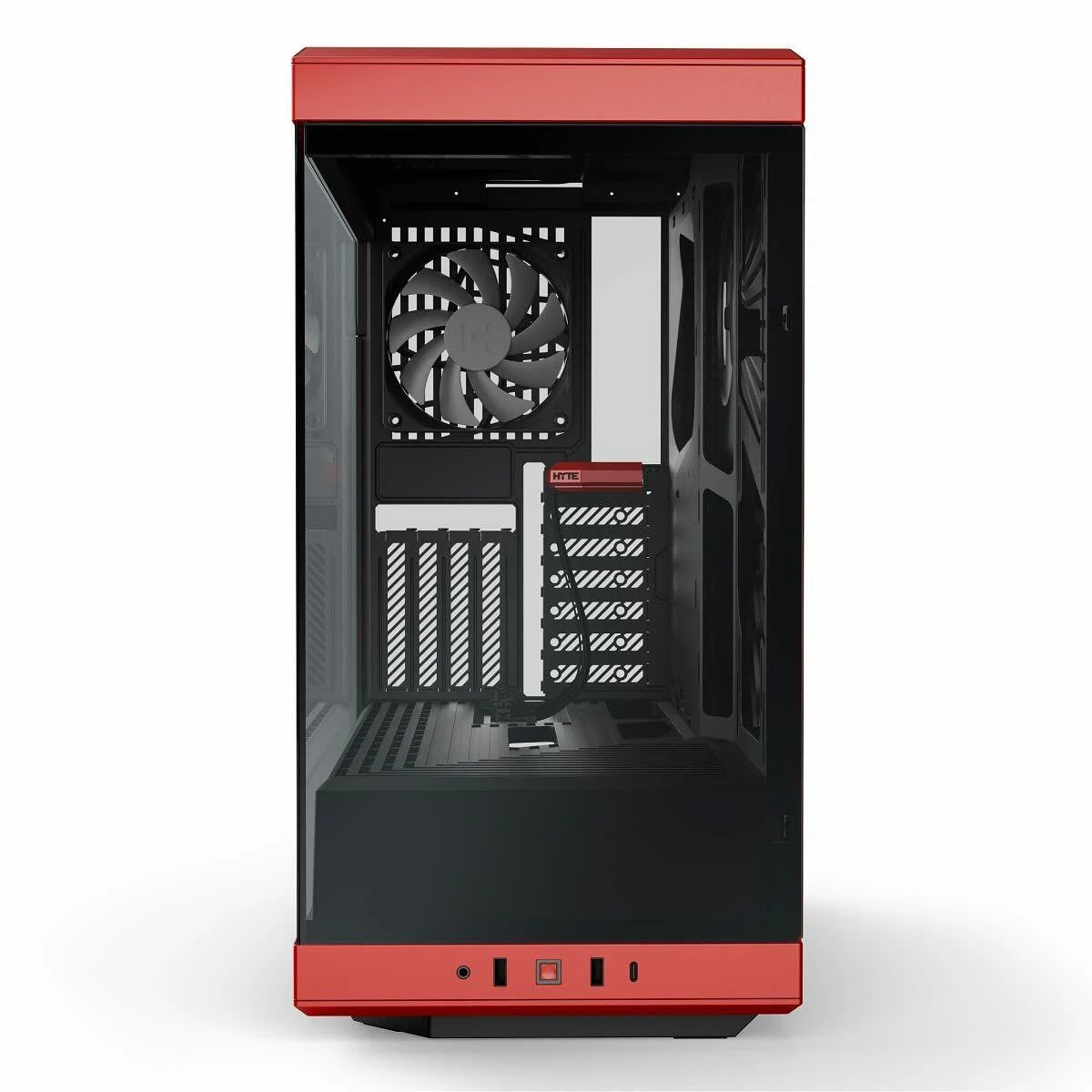 Hyte Y40 Midi Tower, Tempered Glass – juodos spalvos /raudonos spalvos