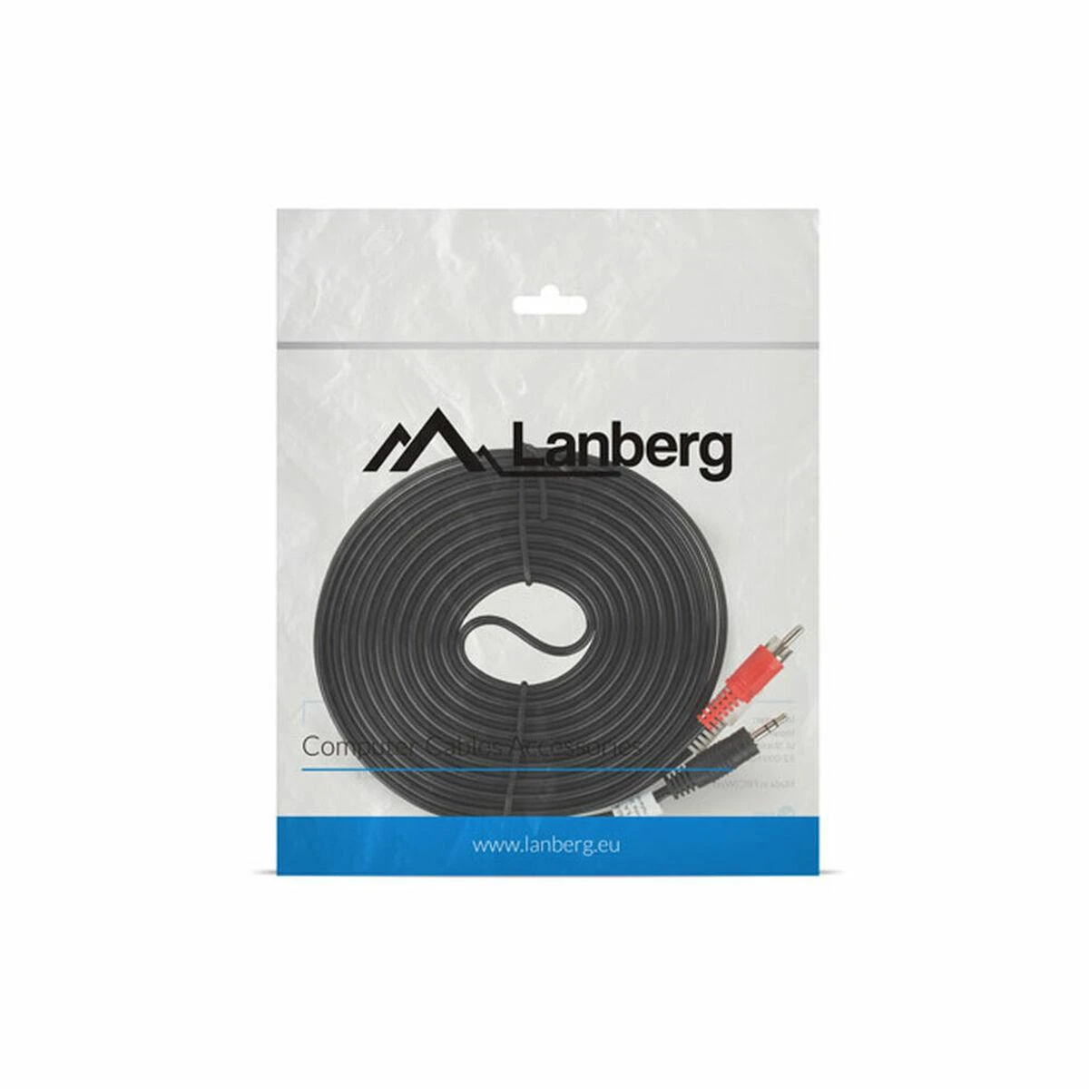 Lanberg 5m Mini Jack į 2x RCA kabelis pakuotėje