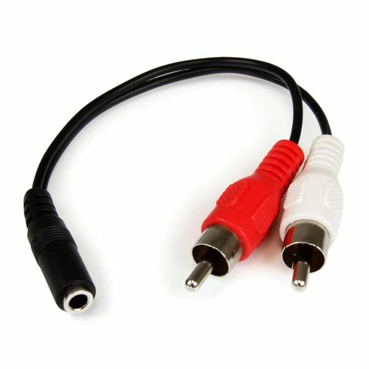 Garso kabelis 3.5 mm lizdas į 2 RCA kištukus