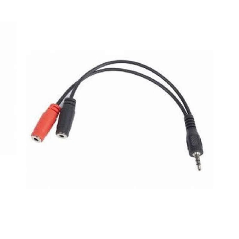 GEMBIRD CCA-417W Gembird adapteris stereo mini lizdas (M) 4 kontaktų -> 2 mini lizdai (F), 20 cm, baltas