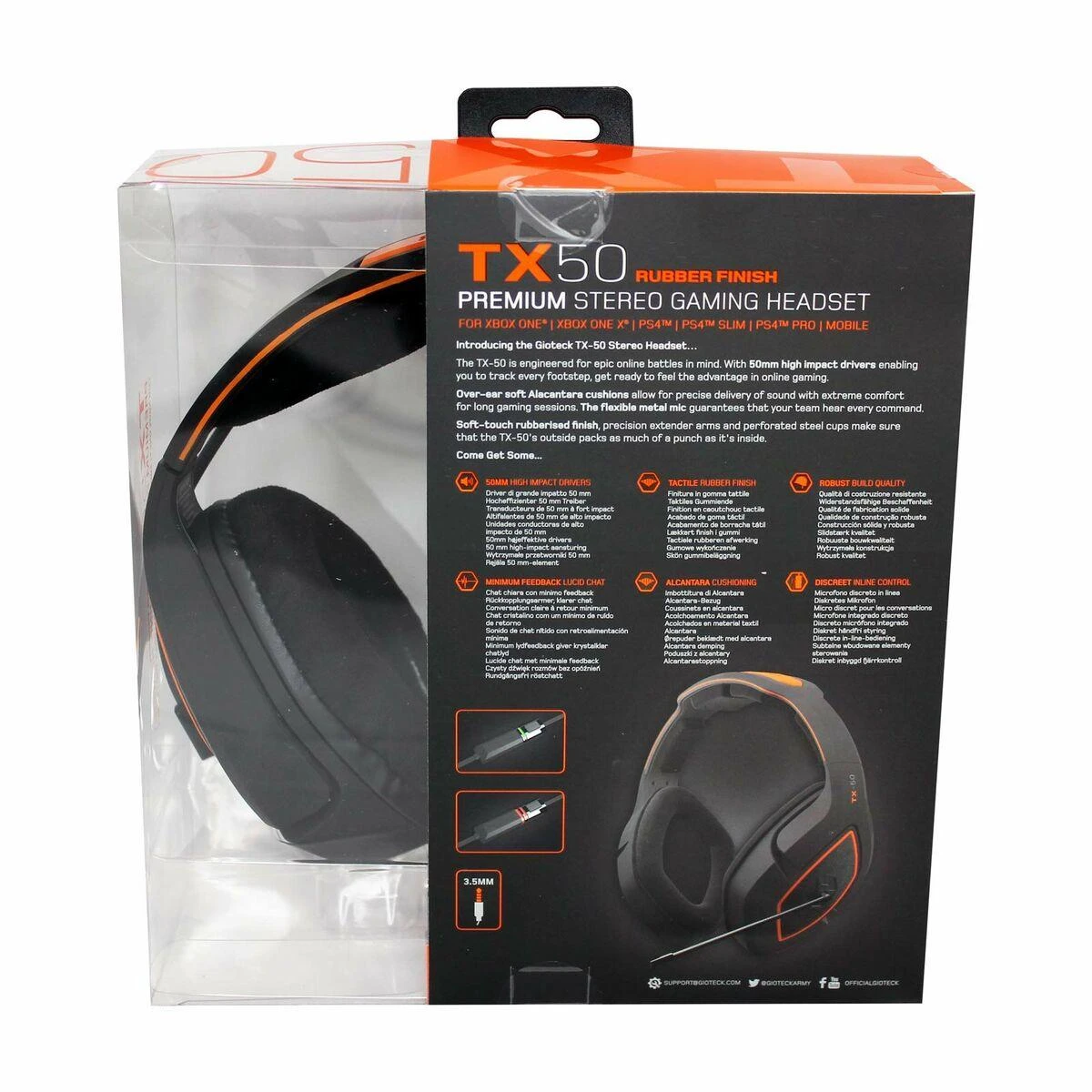 „Gioteck TX-50“ universalios stereo žaidimų ir kelionių ausinės