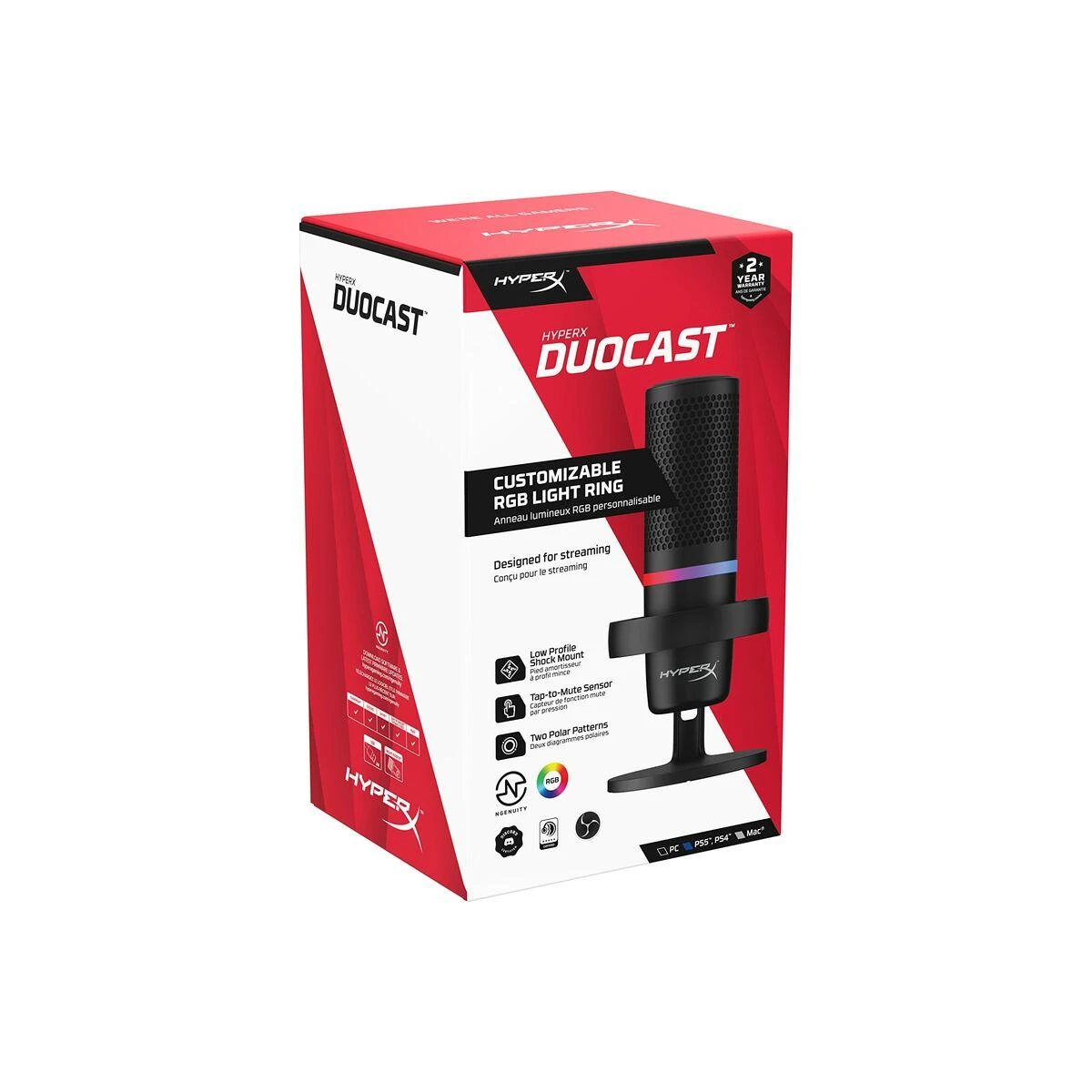 HyperX DuoCast USB mikrofonas, juodas
