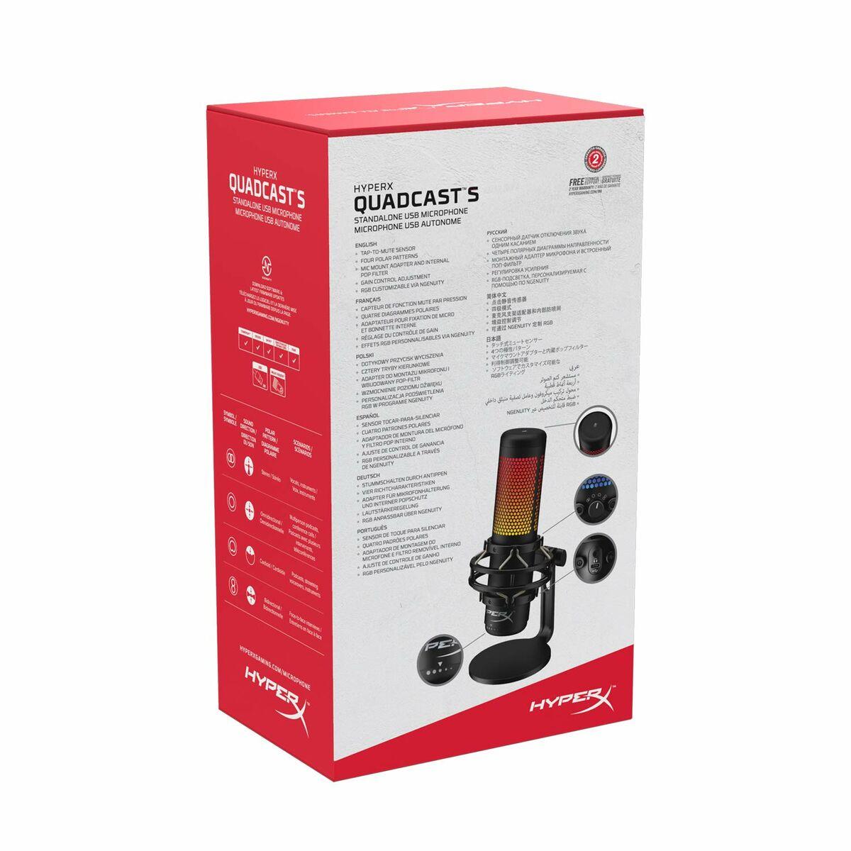 Mikrofonas HyperX QuadCast S - USB, juodas