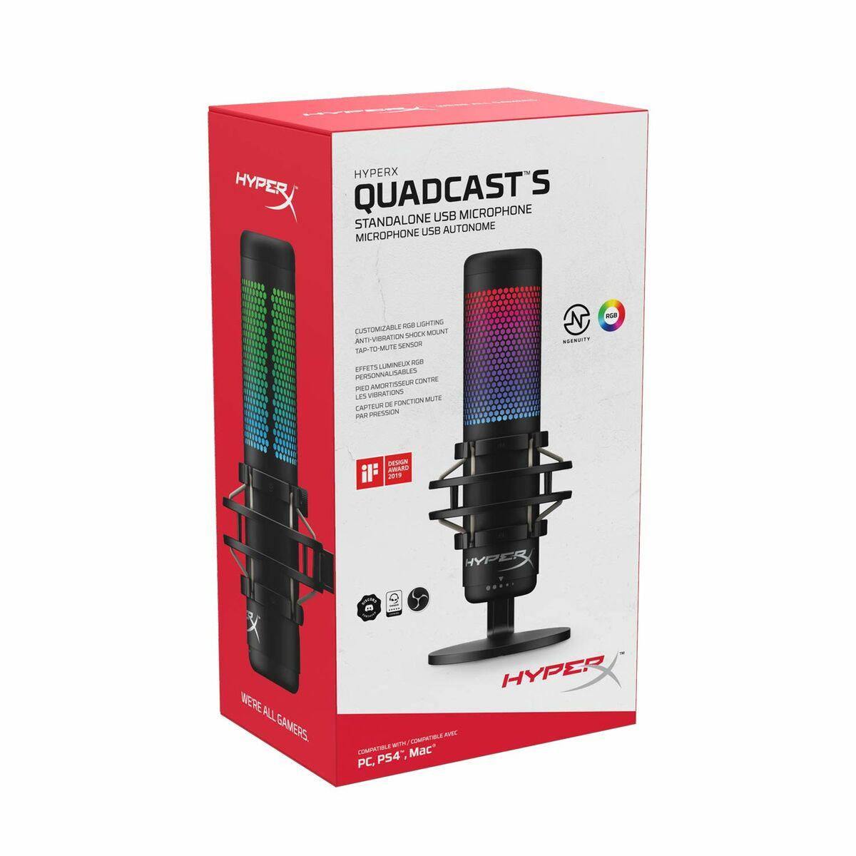 Mikrofonas HyperX QuadCast S - USB, juodas