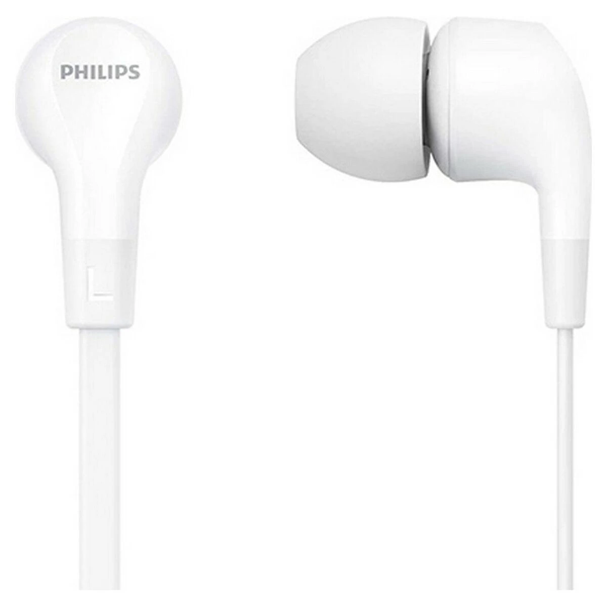 Į ausį įdedamos laidinės ausinės Philips TAE1105, Baltos