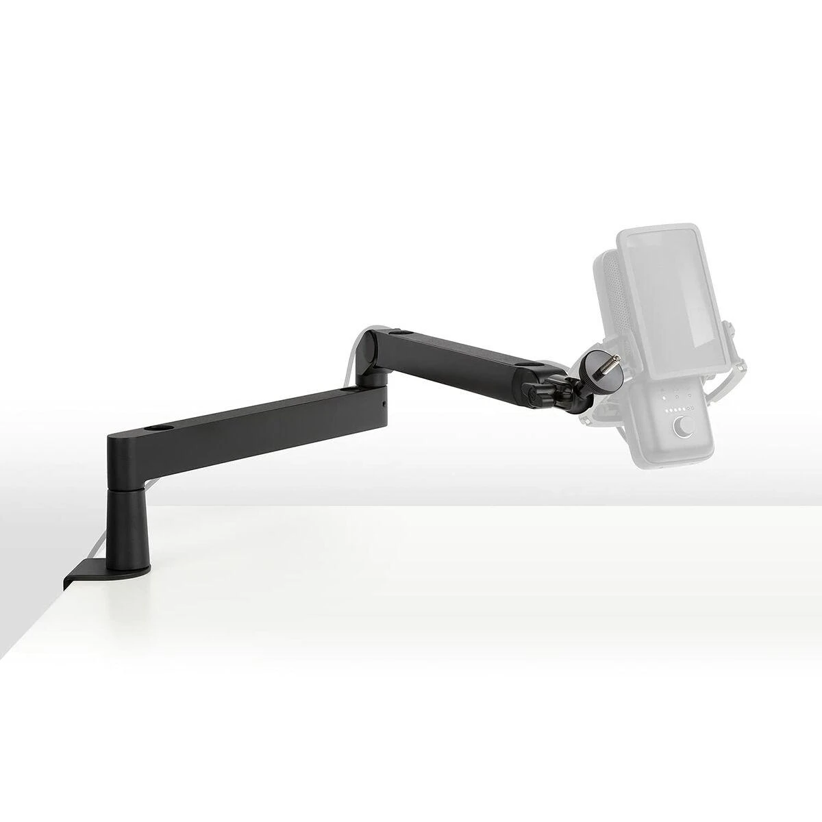 Elgato | Wave Mic Arm | 10AAN9901 | Viršutinės rankos darbo stalo prošvaisa (160 mm); Apatinės rankos darbo stalo prošvaisa (70 mm); Horizontalus siekis (740 mm); Vertikalus sukimas (90 ° aukštyn / 60 ° žemyn (alkūnė); Stalinis spaustukas išplečiamas iki 60 mm | Žemas profilis