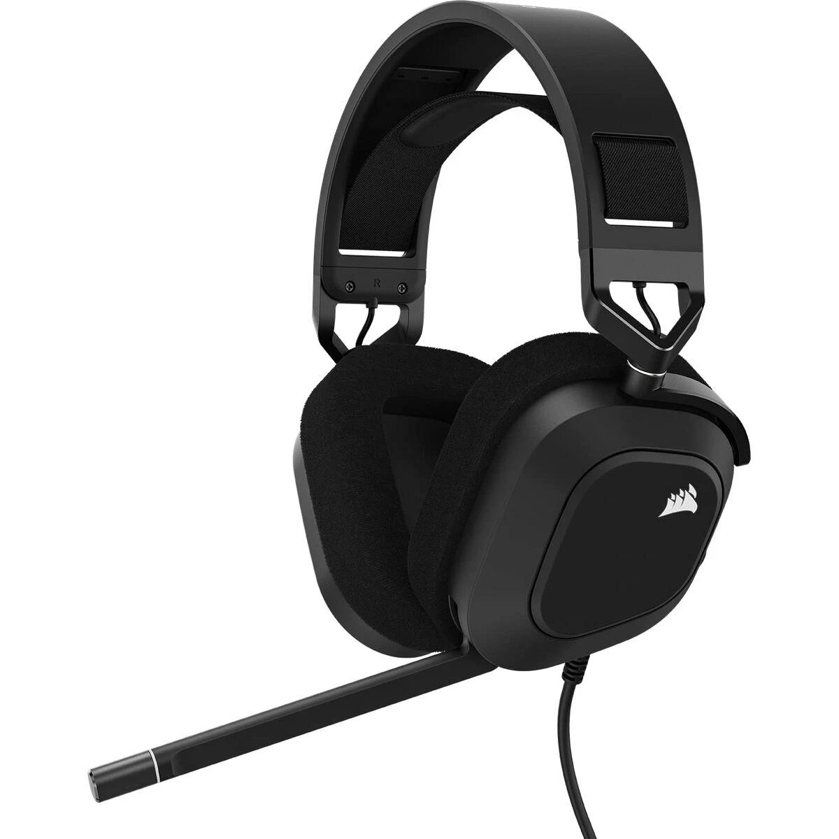 Žaidimų ausinės Corsair HS80 RGB Carbon, Juodos