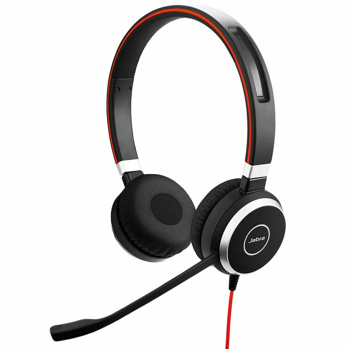 JABRA EVOLVE 40 UC Stereo USB su lankeliu ant galvos triukšmo slopinimas USB jungtis with užtildymo mygtukas ir garsumo valdymu ant laido