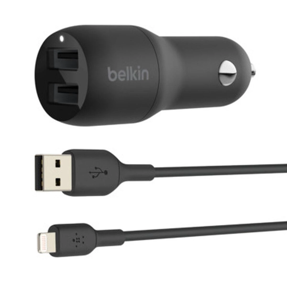 Belkin Dual USB-A automobilinis įkroviklis 24W BOOST CHARGE Juodas