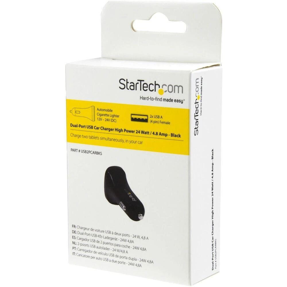 Įkroviklis StarTech 2x USB-A 4,8 A (USB2PCARBKS)