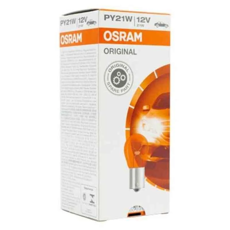OSRAM Automobilinė lemputė 21W 12V BAU15S (geltona) 1vnt