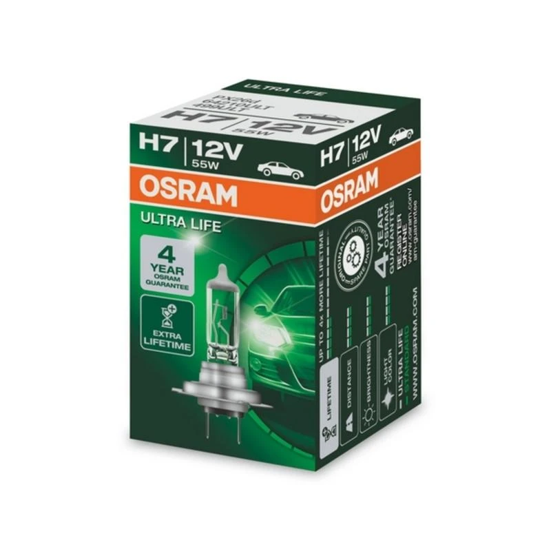 OSRAM Automobilinės lemputės ULTRA LIFE H7 55W 12V PX26D 2vnt