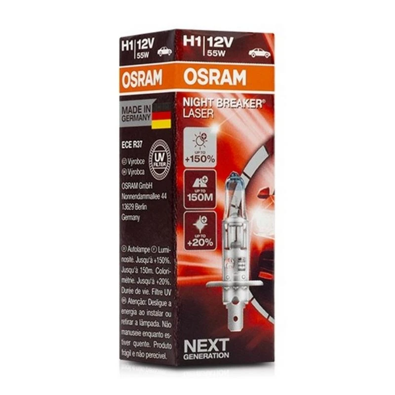 Osram lemputės Night Breaker lazerinis,+150%, H1, 55W, 1vnt.O64150NL