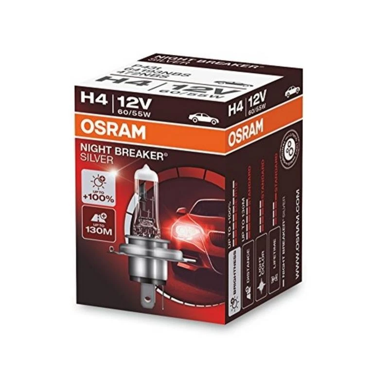 Osram lemputės Sidabrinis +100%, H4, 60/55W 64193NBS