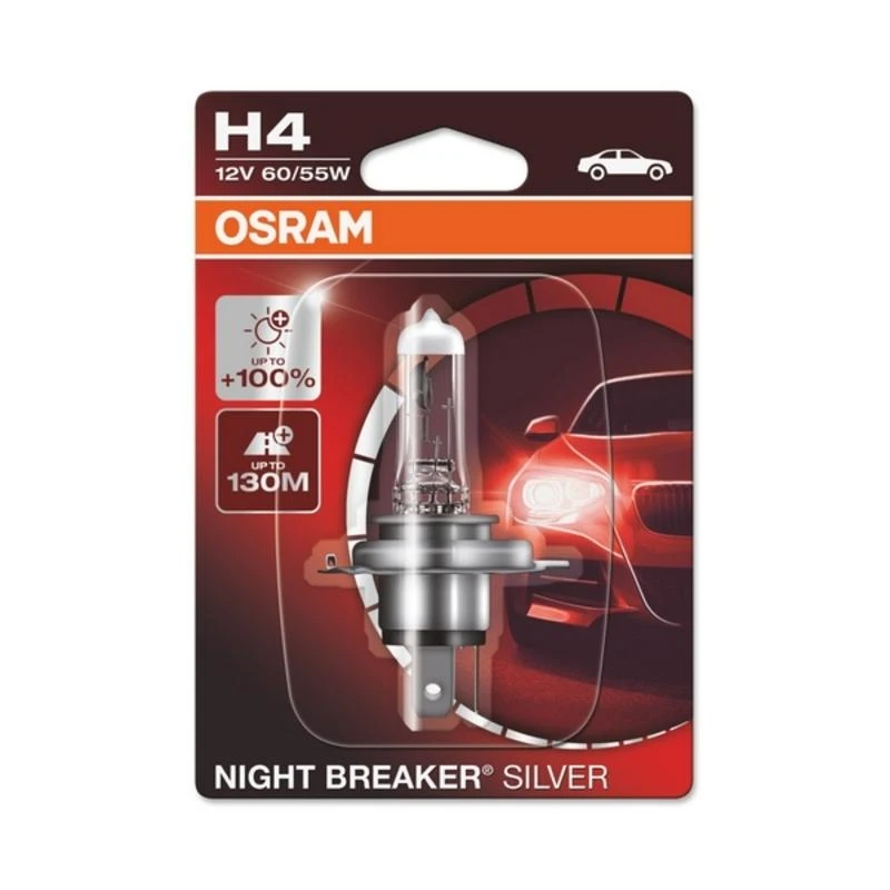 Osram lemputės Sidabrinis +100%, H4, 60/55W 64193NBS