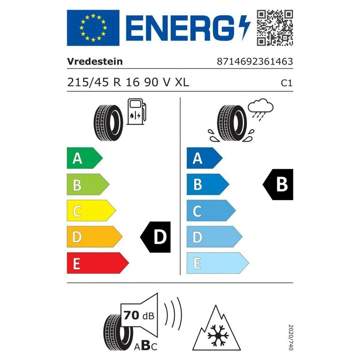 Vredestein 215/45R16 WINTRAC 90V XL ZR
