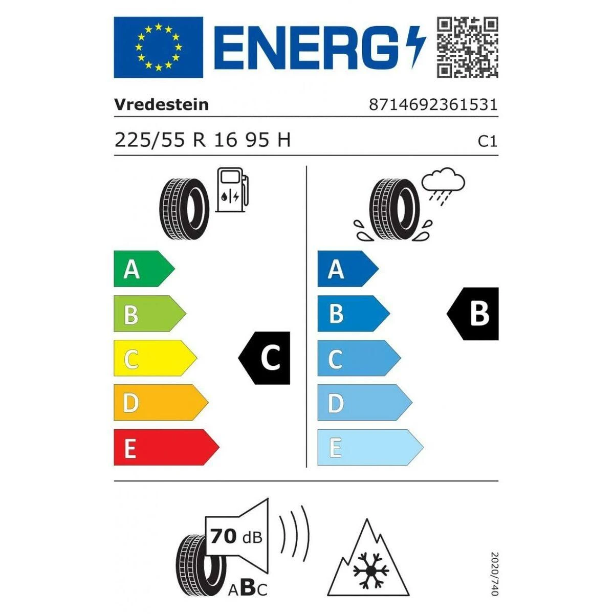 Vredestein 225/55R16 WINTRAC 95H