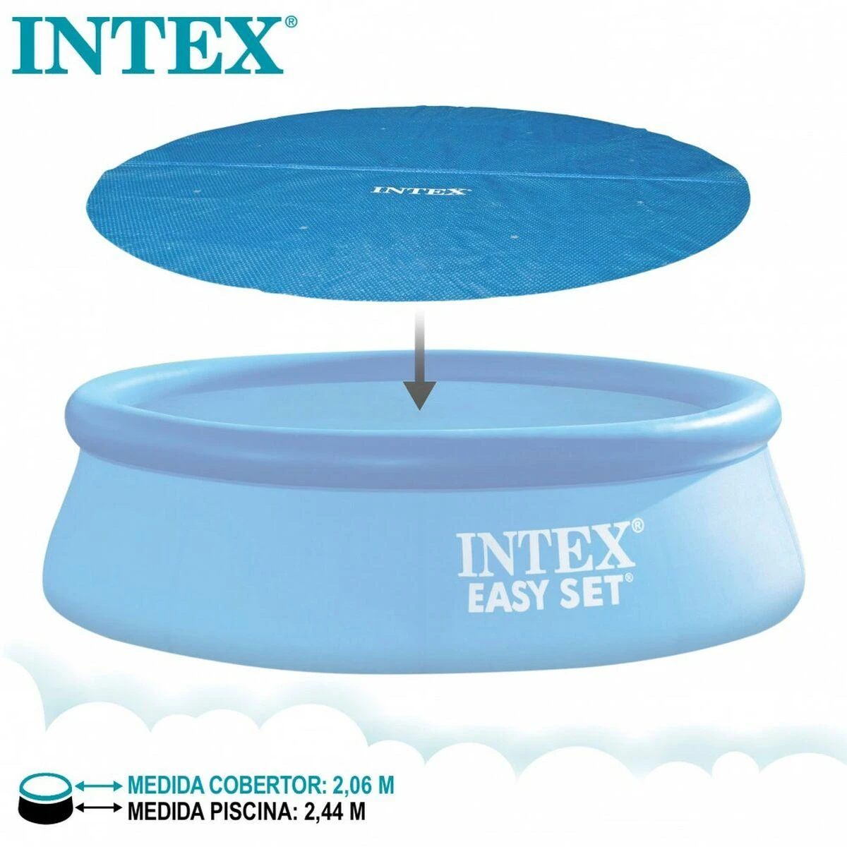 Telone Intex Baseino uždangalas, mėlynas, 206cm, polietilenas