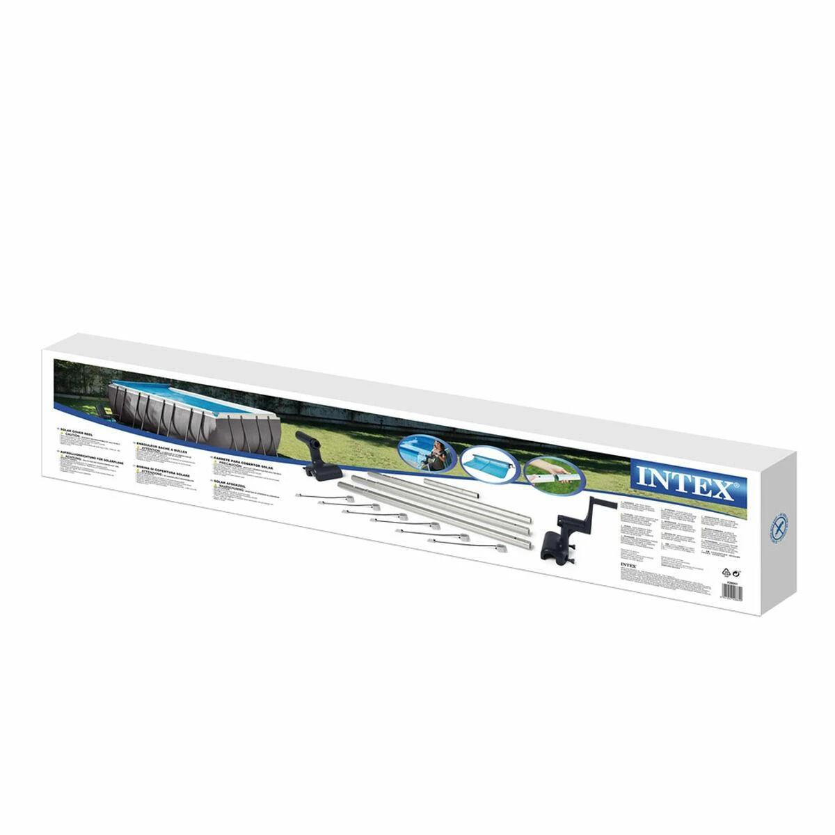 Intex Saulės plėvelės vyniotuvas karkasiniams baseinams 274-488 cm, lengvai surenkamas, patvari konstrukcija, baseino priedas, saulės dangos vyniotuvas, baseino priežiūros įrankis