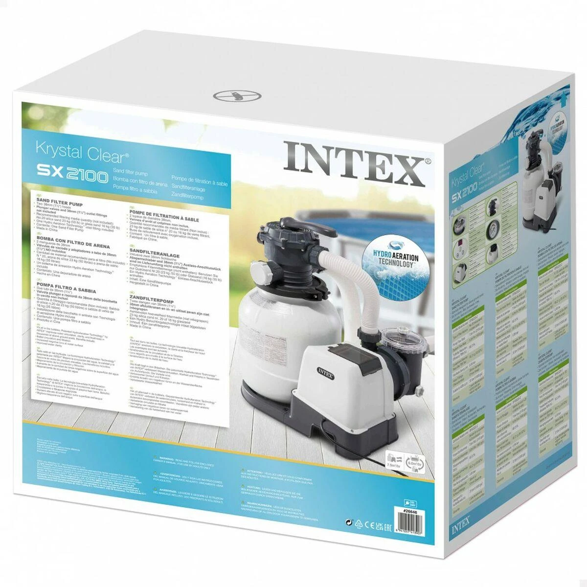 Baseino smėlio filtras su pompa Intex Krystal Clear SX2100