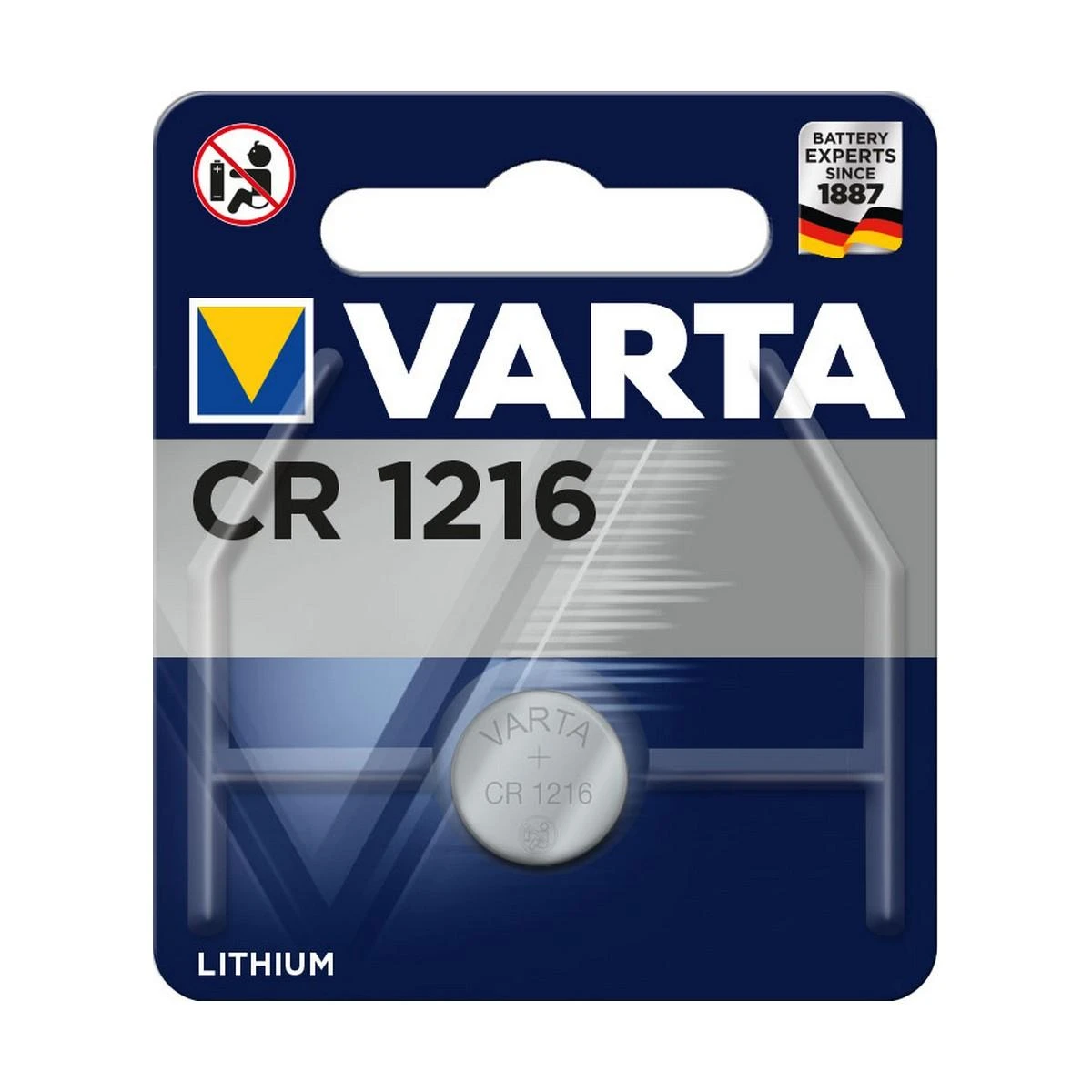 Varta CR1216 elementas pakuotėje
