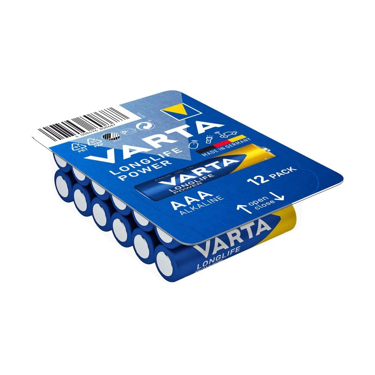 Varta Longlife Power AAA šarminės baterijos 1,5 V, 12 vnt.
