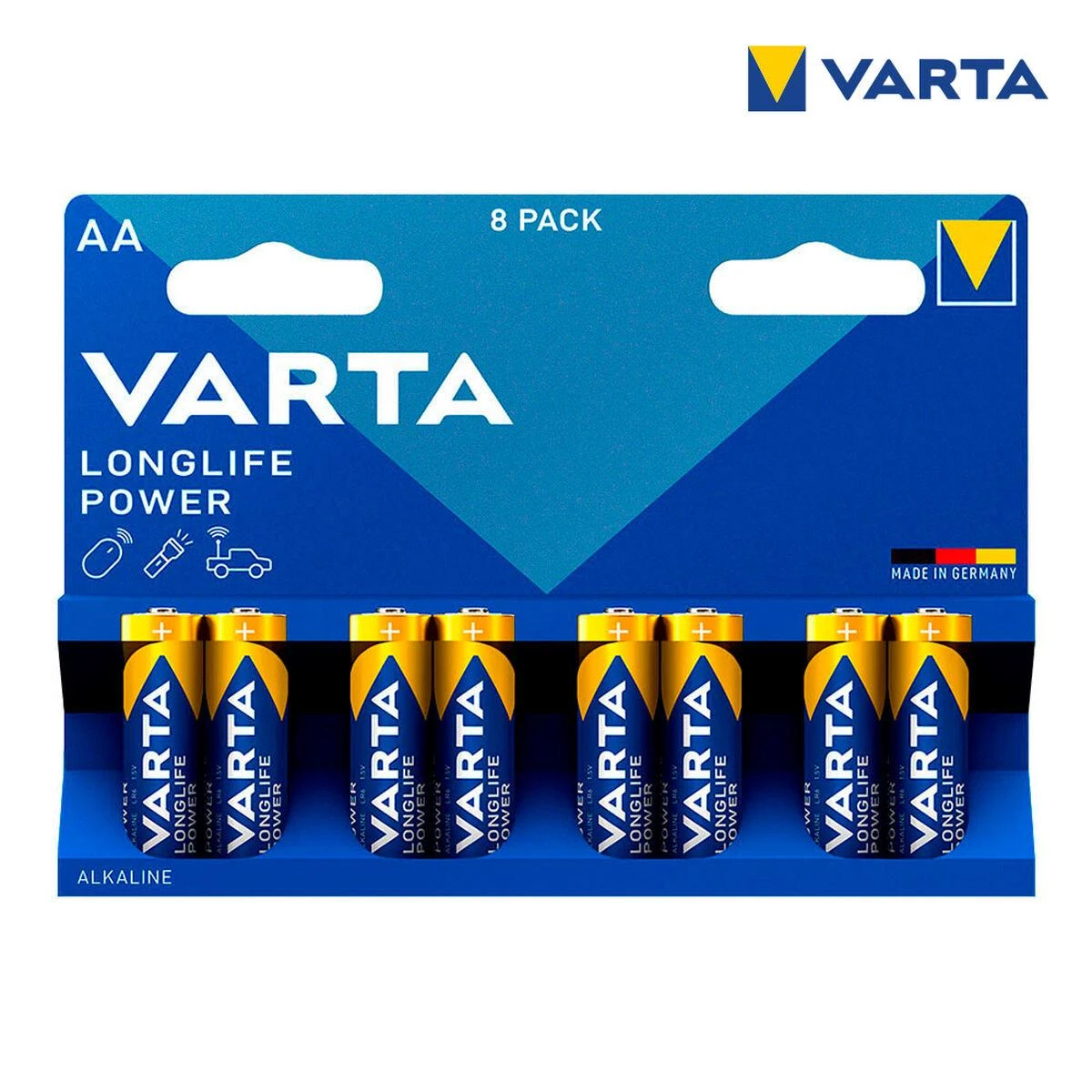 Varta AA Longlife Power baterijos, 8 vnt. pakuotė