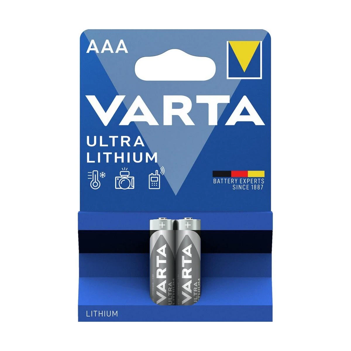 Varta Ultra Lithium AAA baterijos pakuotėje