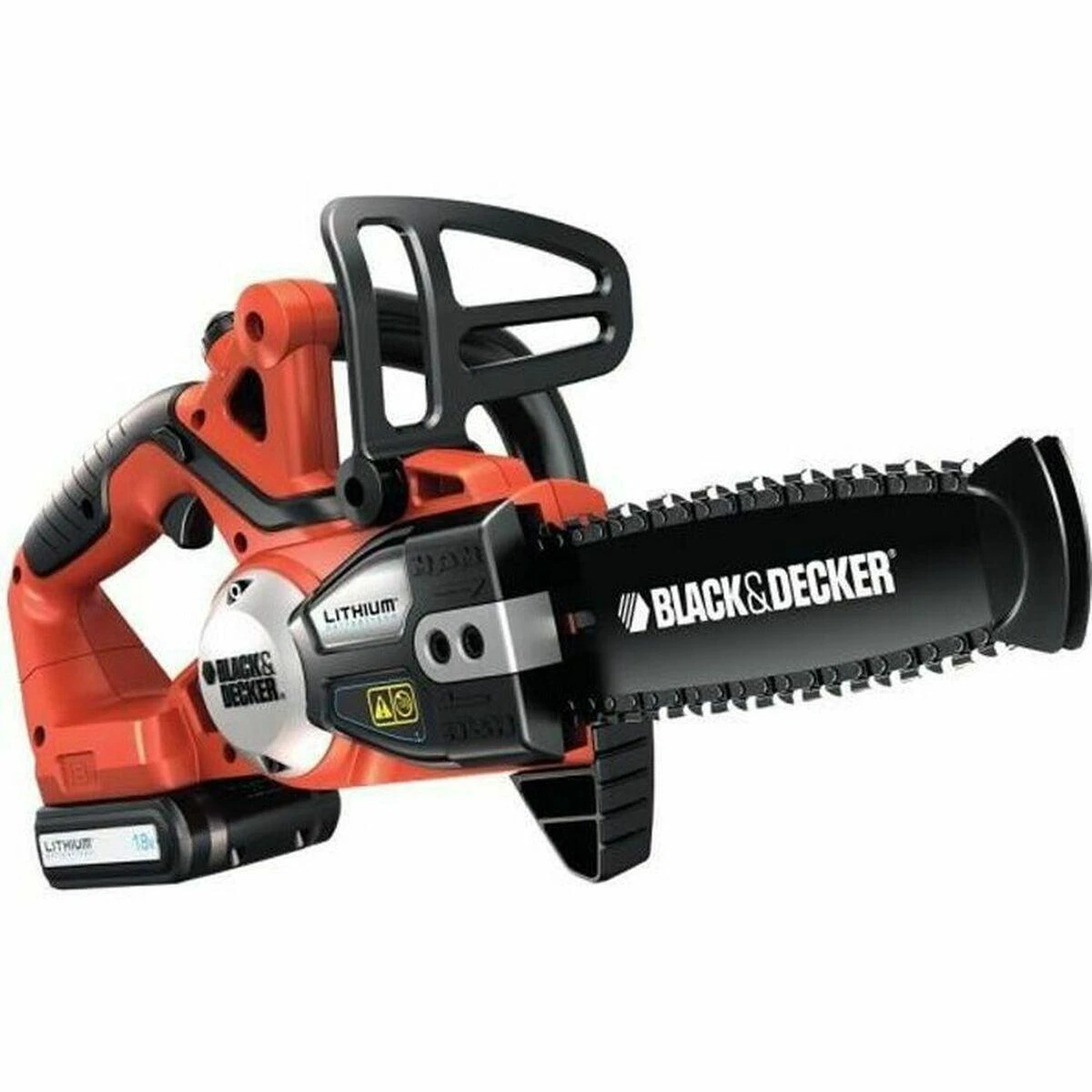 Black & Decker Juodas + DECKER AKU grandininis pjūklas. 18V -