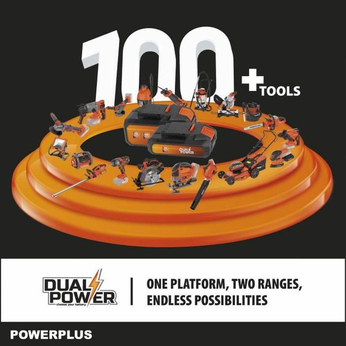 „PowerPlus Dual Power Powdpg7576“ – 40 V akumuliatorinis grandininis pjūklas, 350 mm kreiptuvas, be akumuliatoriaus ir įkroviklio
