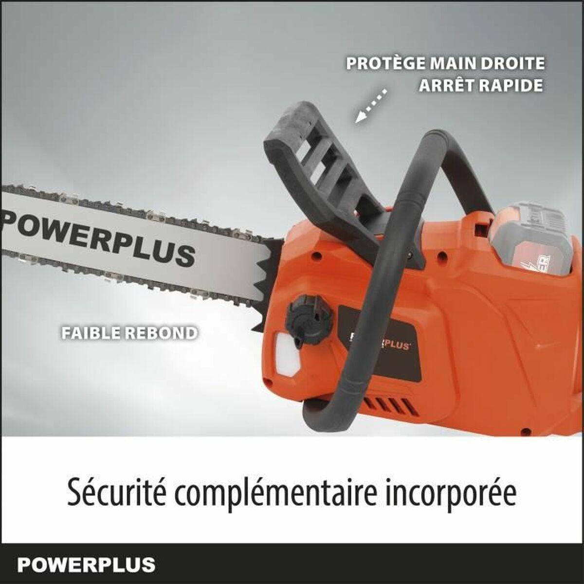 „PowerPlus Dual Power Powdpg7576“ – 40 V akumuliatorinis grandininis pjūklas, 350 mm kreiptuvas, be akumuliatoriaus ir įkroviklio