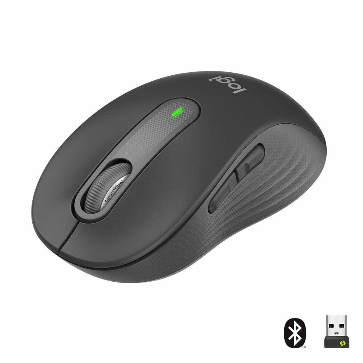 LOGITECH Signature M650 verslui Optinė pelė 5 mygtukai wireless Bluetooth 2.4 GHz Bolt USB receiver graphite