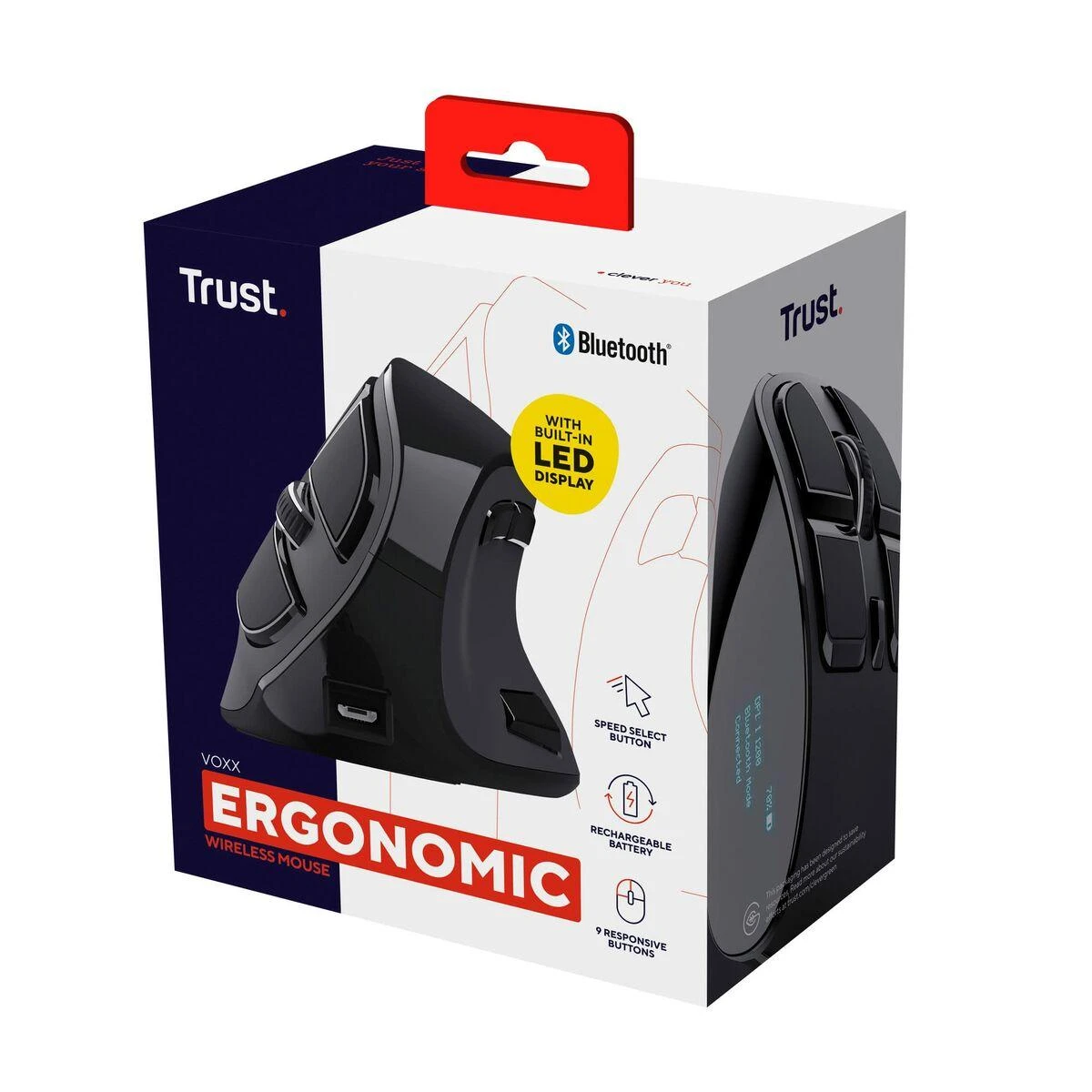 Voxx Belaidė įkraunama ergonominė pelė 23731