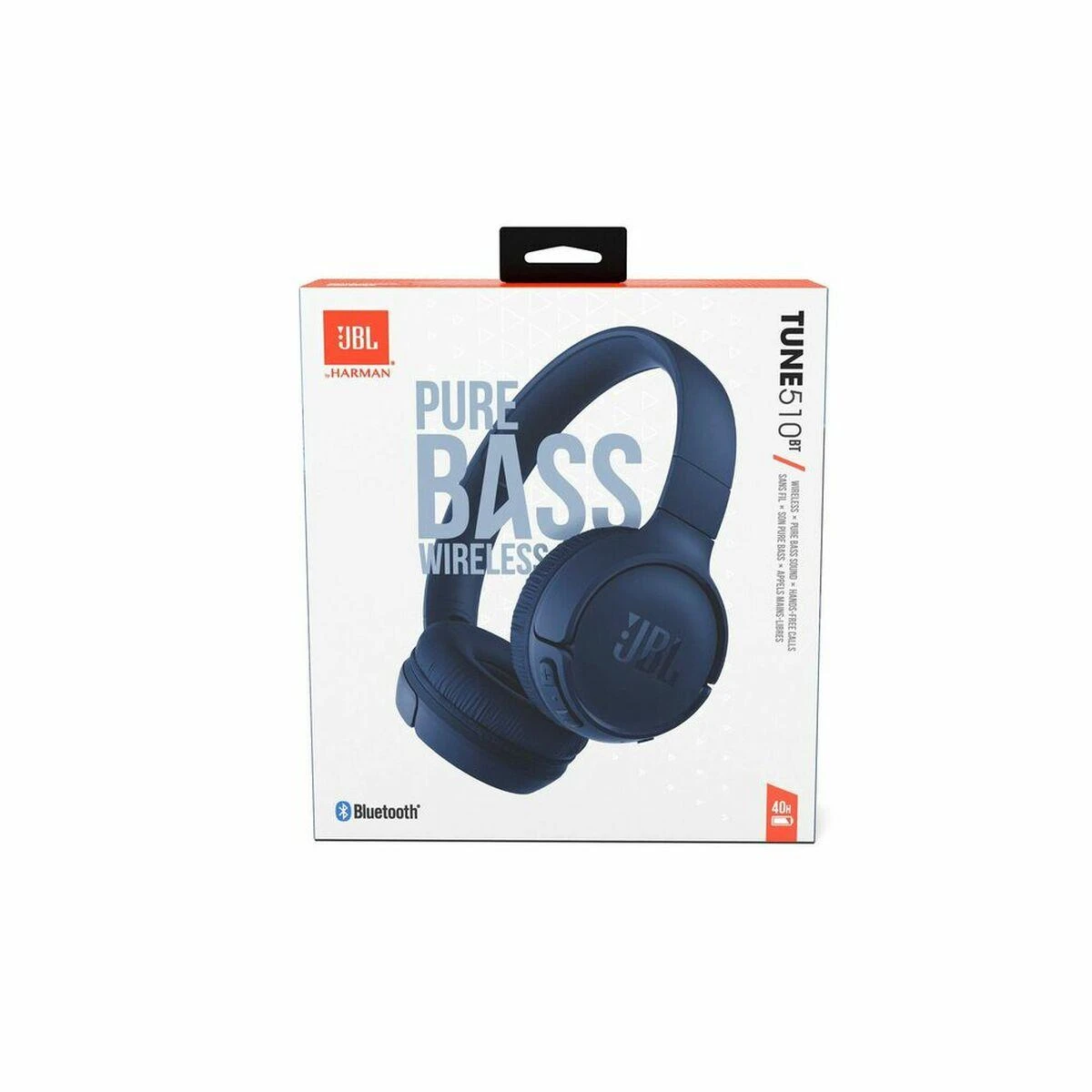 Lengvos ir patogios belaidės Ausinės JBL Tune 510BT Pure Bass sound su mikrofonu mėlynos