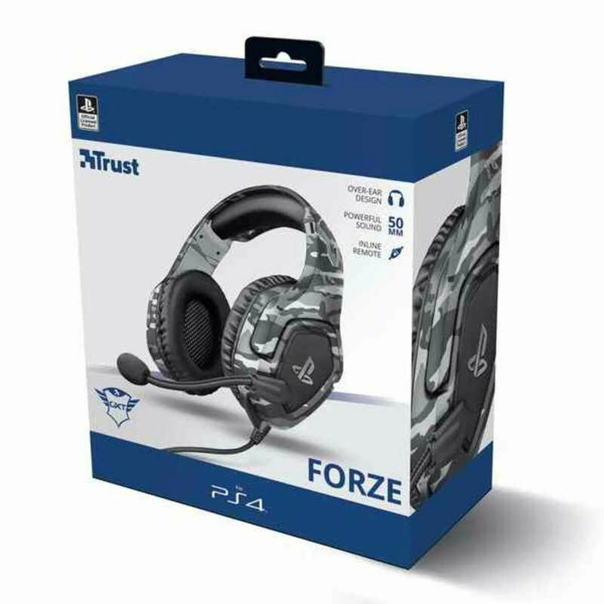 Žaidimų ausinės Trust GXT 488 Forze-G PS4 Ausinės Žaidimams PlayStation® official licensed product, Pilkos, 23531