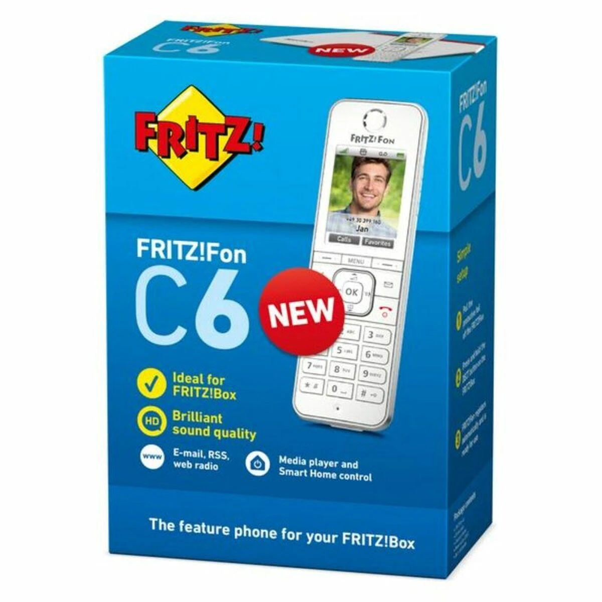 Mobilusis telefonas AVM PHONE belaidis DECT cyfrowy Fritz! C6 Baltas