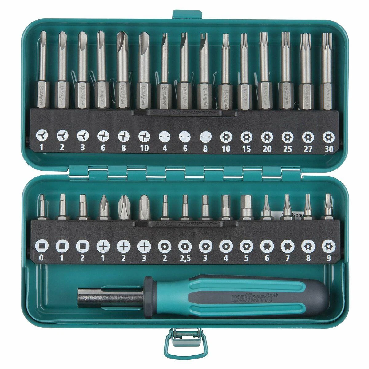 Atsuktuvų rinkinys su antgaliais Wolfcraft 1386000 - 30 vnt