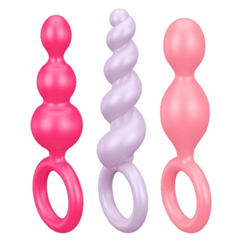 Satisfyer Booty Call analinių kaiščių trio su žiedais