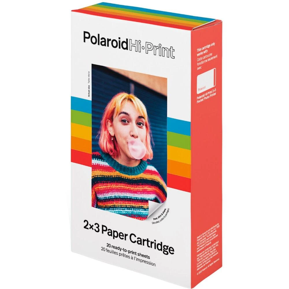 POLAROID HI-PRINT CARTRIDGE 2,1X3,4" 20-PACK STICKY BACK