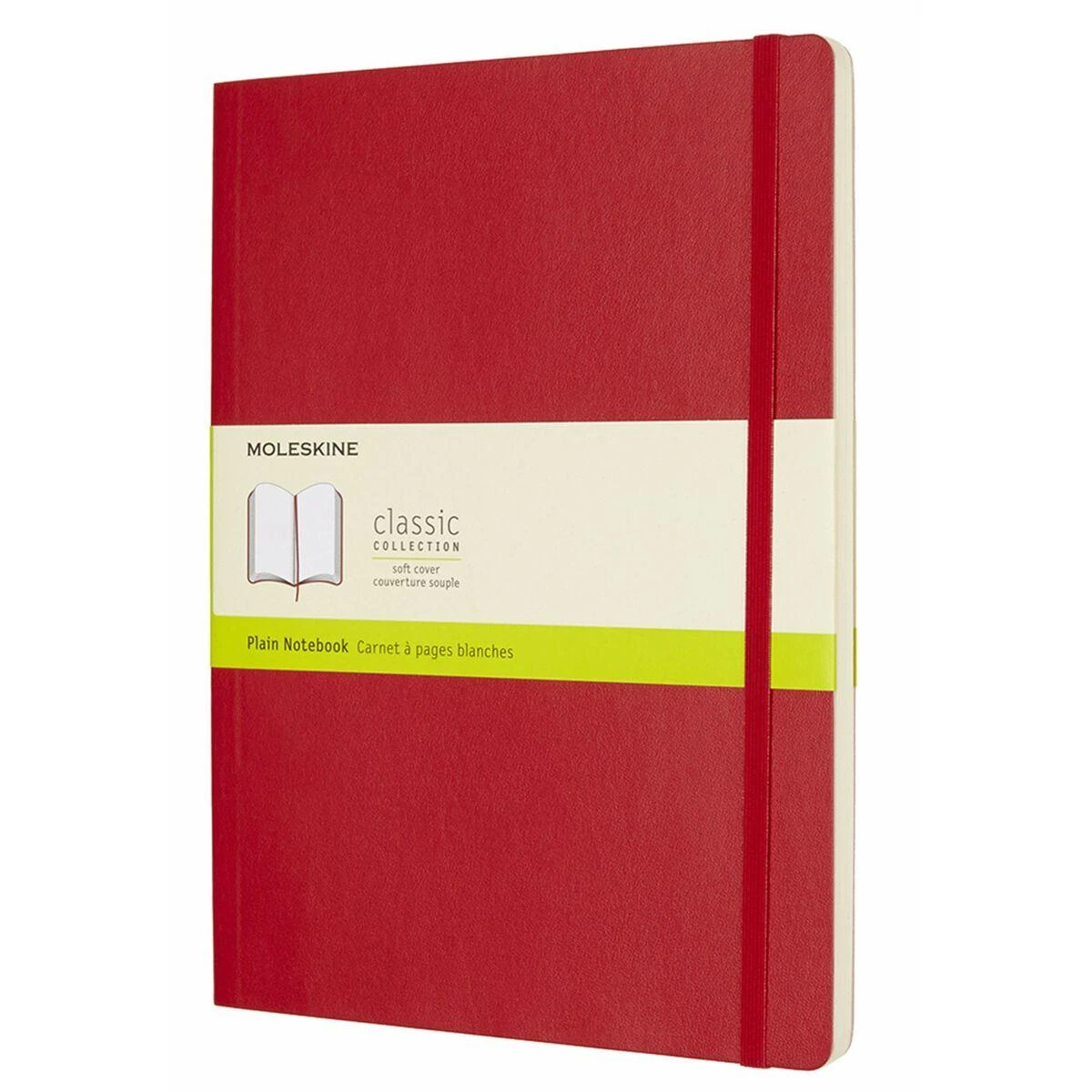 Užrašų knygutė Moleskine Classic 19x25cm, baltais lapais, minkštu viršeliu, raudonos spalvos