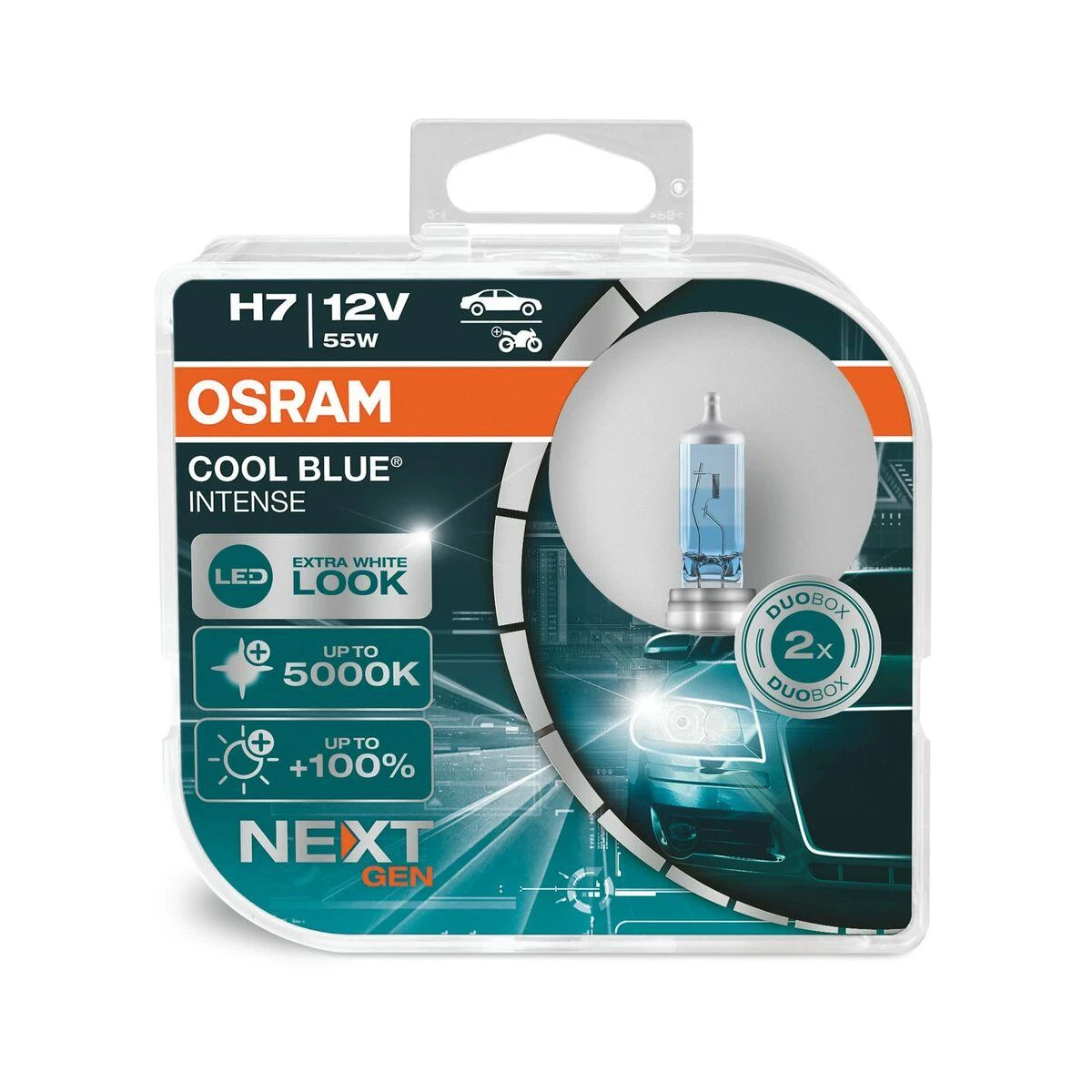 Osram lemputės, H7, COOL Mėlynas Intense,NextGen, 5000K, 55W 64210CBN