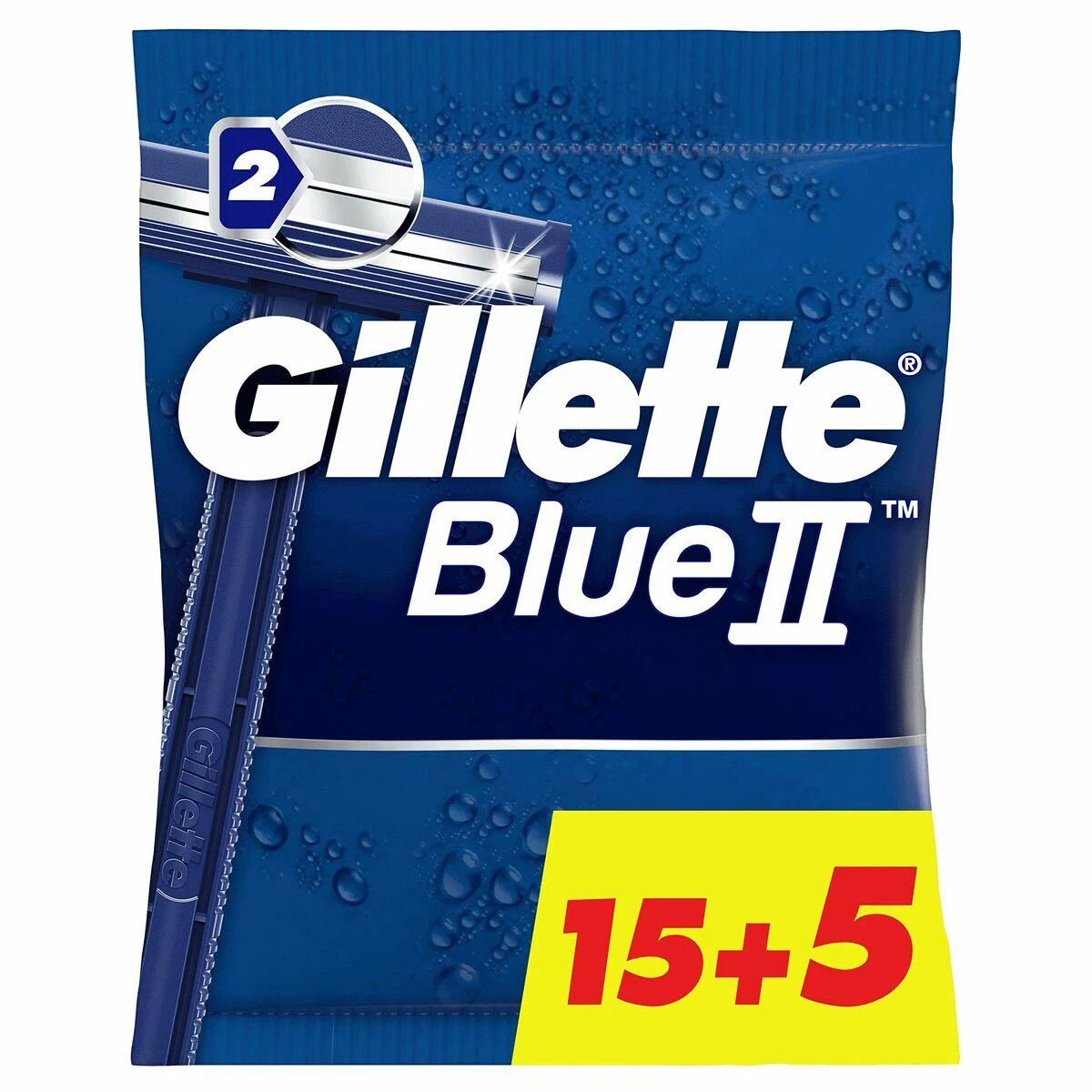 Gillette Mėlyna II skutimosi peiliukai 15+5 vnt