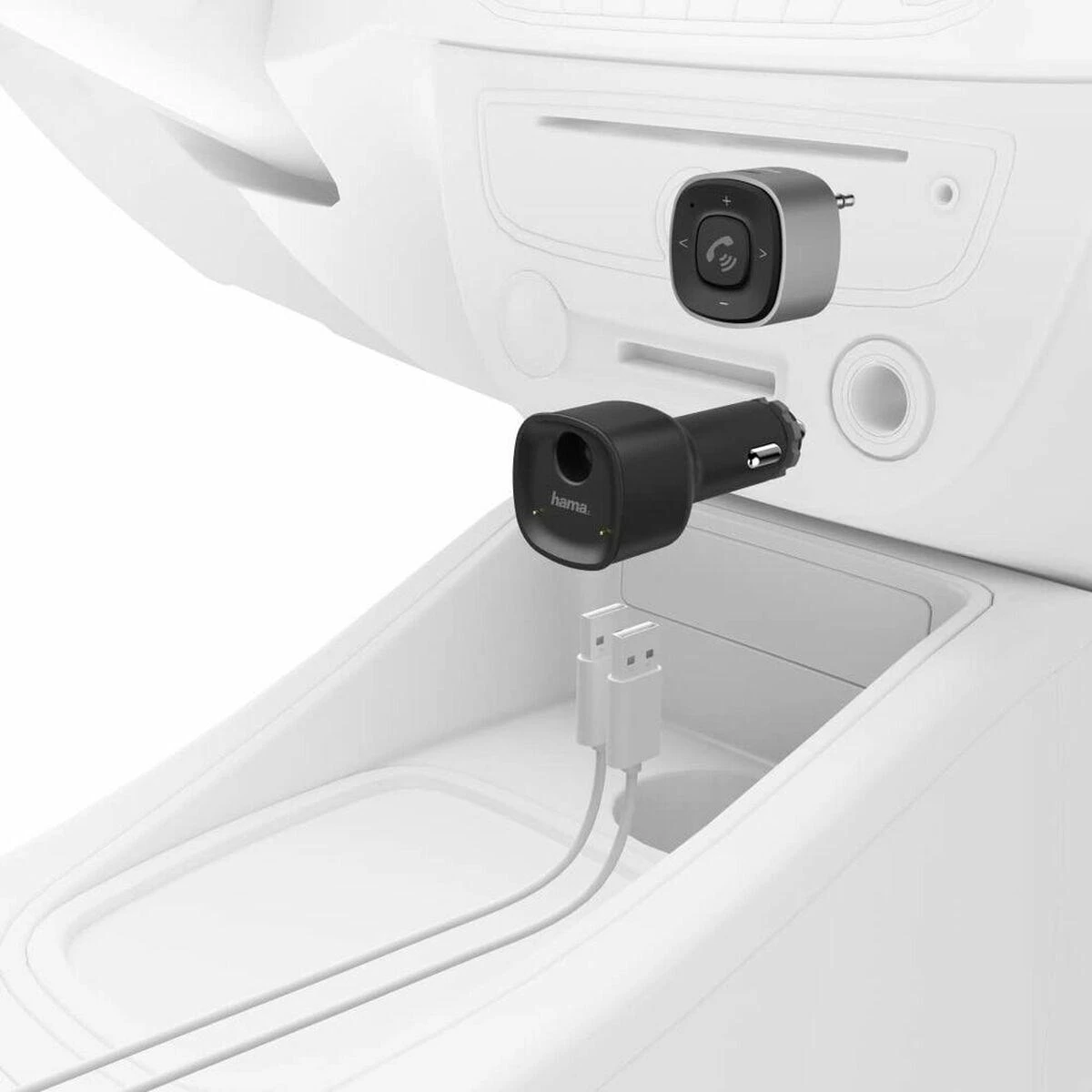 Hama Bluetooth imtuvas automobiliniam 3,5 mm lizdui ir USB įkrovikliui
