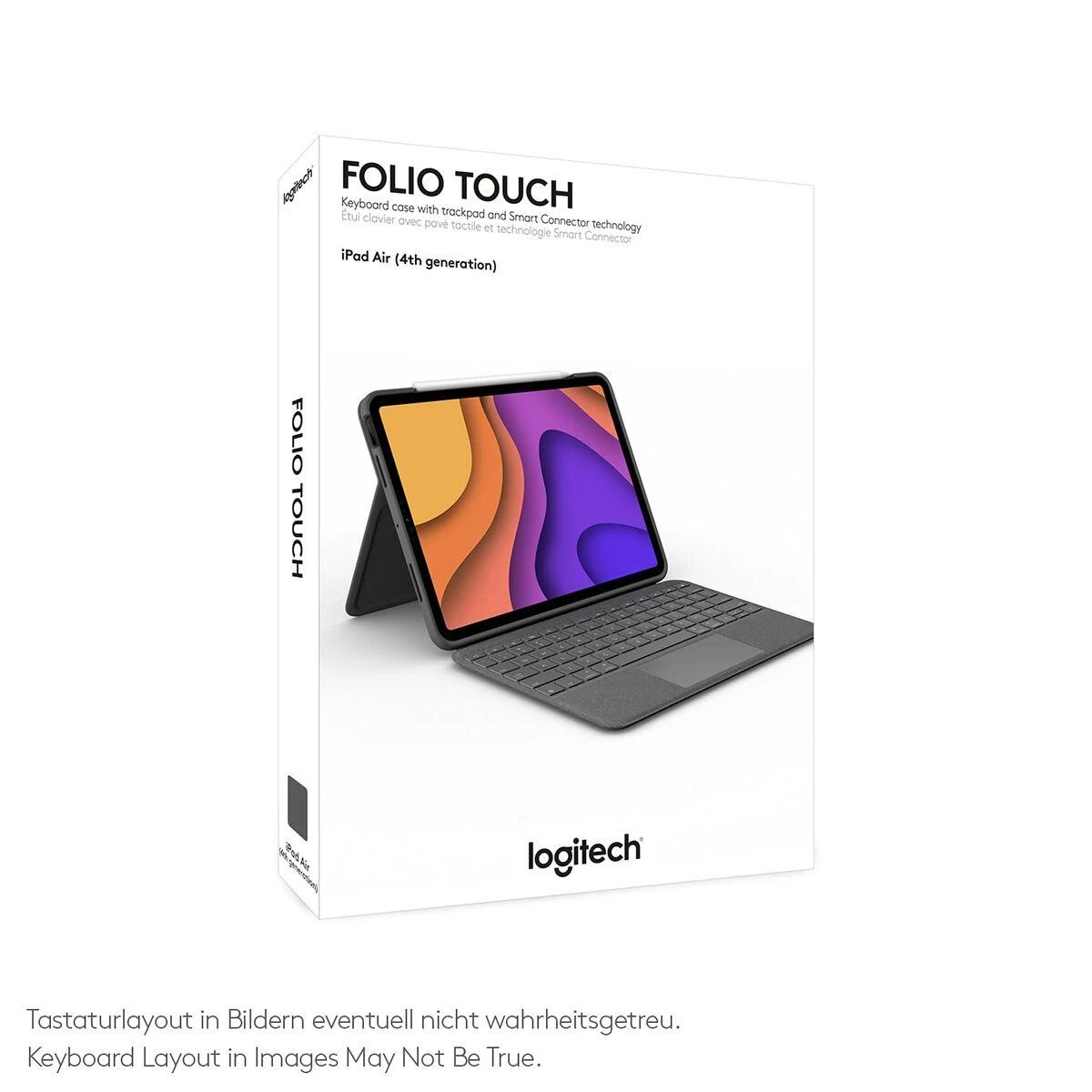 Logitech Folio Touch dėklas skirtas iPad Air 4 Gen. (Klaviatūros kalba – Vokiečių)