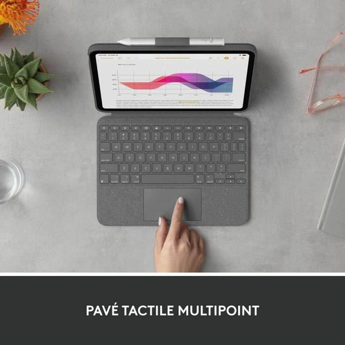 Klaviatūra ir pelė Kit Logitech COMBO TOUCH FOR IPAD (10TH GEN)
